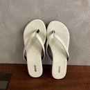 SUOJIALUN 2025 Summer New Brand Women Slipper Fashion Narrow Band Slip On Flip Flops Soft Flat Heel Outdoor Casual Dress Slides