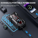 NEXPOW 3000A Car Jump Starter & Air Compressor - 12V 59.2Wh Portable Battery Booster with PD 30W Fast Charge, 150PSI Air Pump, S