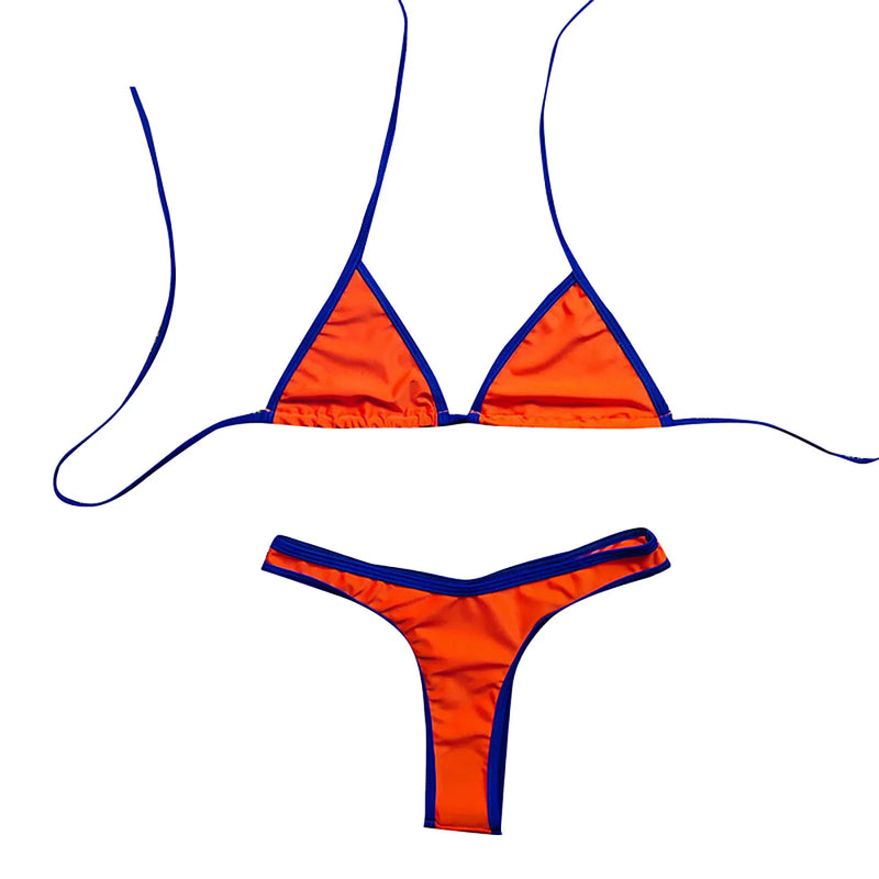 Sexy Micro Bikini Swimsuit 2024 Women Contrasting Colors Swimwear Thong Bikini Sets Brazilian Bathing Suit Beach Wear Biquini