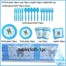My First Tooth Blue Theme Party Disposable Tableware Stes Boy Girl First Tooth Birthday Party Decor Cups Plates  Napkins Banners