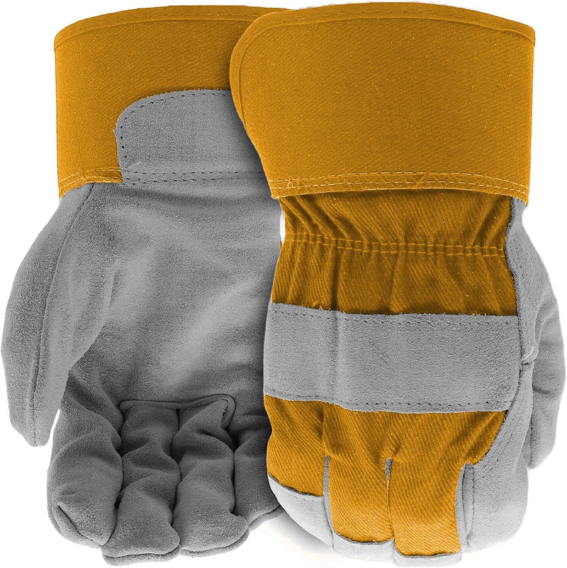 Cowhide Split Leather Work Gloves,32℉ or above Welding gloves ,Heavy Duty Truck Driving Gardening Farm Rigger Gloves, Builder