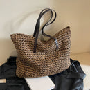 Straw Woven Tote Bags Casual Large Luxury Design Capacity Handbag Beach Shoulder Simple Women's Bag Shopping Summer bolsos
