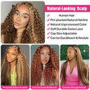 200% Highlight Ombre 360 Full Lace Front Wig 32 Inch Curly 13x6 Hd Lace Frontal Honey Blonde Colored Real Human Hair Wigs 30Inch
