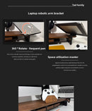 H20 North American Black Walnut Laptop Stand Modular Sliding Monitor Riser Ergonomic Desk Organizer for Computer & Notebook Base