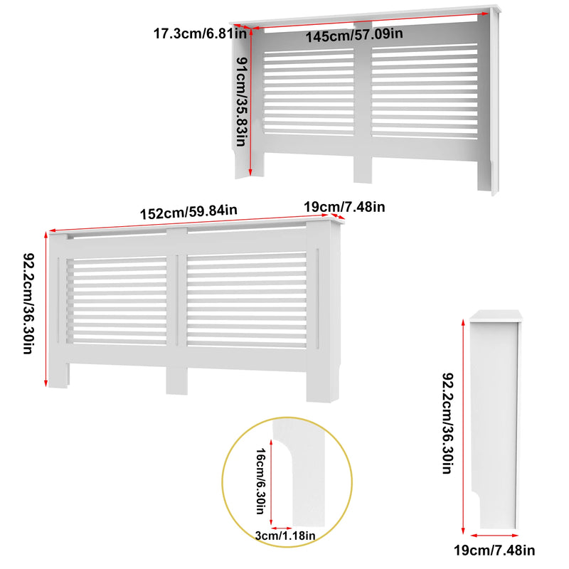 Wood Radiator Cover Modern Tall Radiator Shelf Large Heater Covers Horizontal Slats