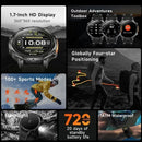 2026 GPS Smartwatch for Men 1.7 HD Screen Military Smart Watch Flashlight IP68 Waterproof 100 Sport Modes 720mAh Large Battery