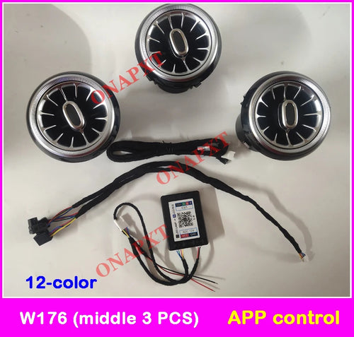 Turbine Refit For Kia Stinger W176 LED Dashboard Nozzle Rear Air Vent Ambient Light Modify Bluetooth APP Module