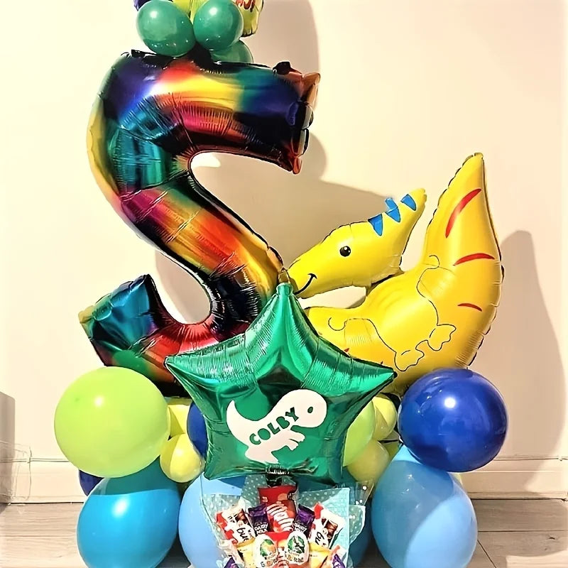 5PCS/PACK Q Edition Large Dinosaur Party Aluminum Film Decoration Children's Gift Balloon Random