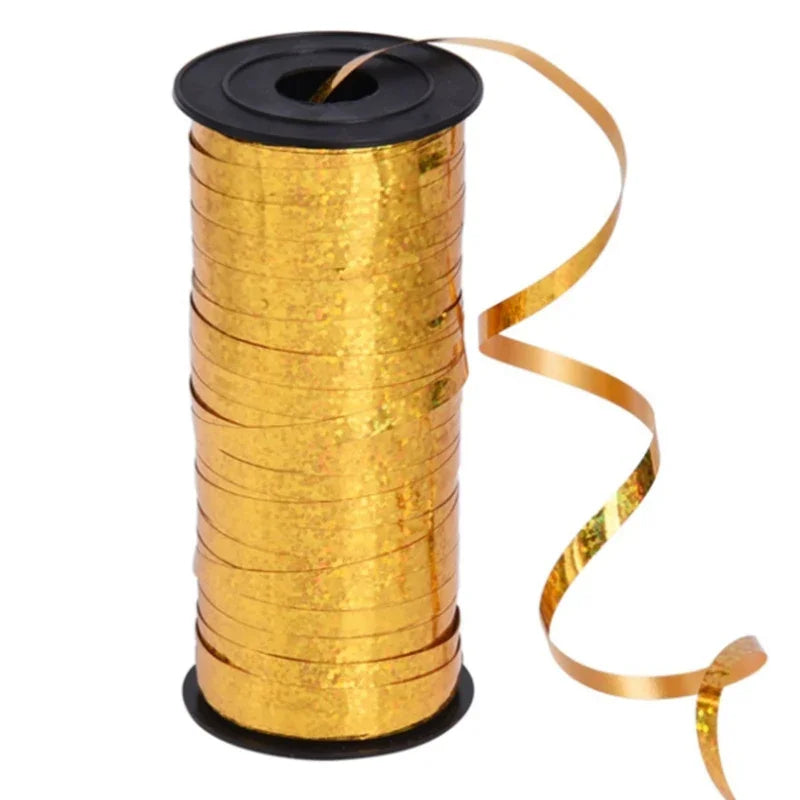 Silver Gold Curling Ribbon Roll Crimps Gold Balloon Ribbons for Party and Festival Decoration Crafts Gift Wrapping 5mmX100Yards