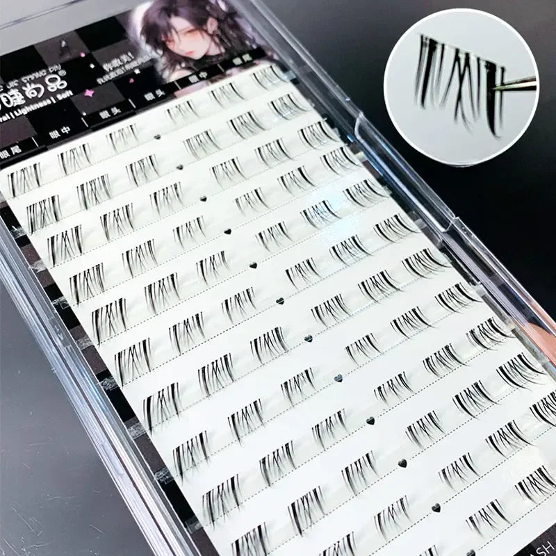 Self-adhesive Lower Lashes Glue-free Underlash Multiple Styles Single Tuft Eyelashes Natural Fox Under Eyelash Novice Eyelashes