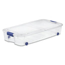 66 qt wheeled storage box, durable and stackable, convenient for under the bed, suitable for home storage
