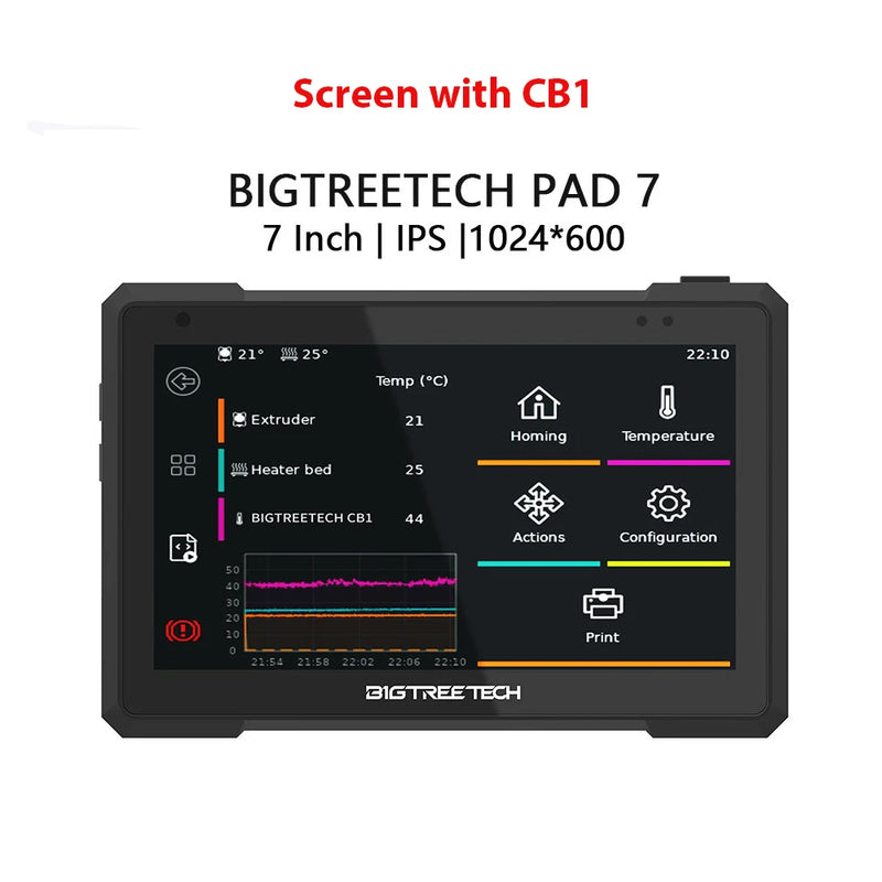 BIGTREETECH Pad 7 IPS Touch Screen Klipper 7.0 Inch 1024*600 Display with CB1 32GB TF Card for CM4 DIY Voron Ender 3 3D Printer