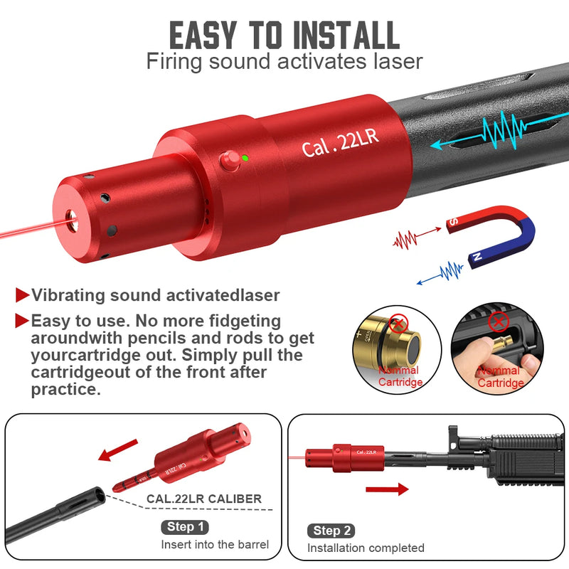 22LR multifunctional magnetic red green light trainer, dual-purpose for training and calibration