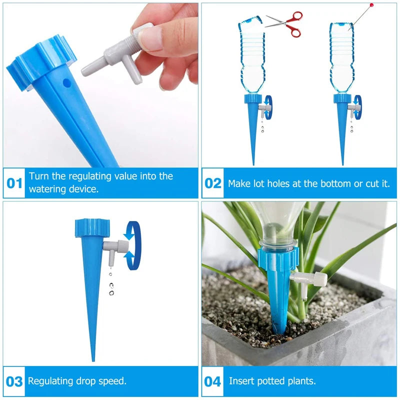 Automatic Drip Irrigation System Self Watering Spike for Flower Plants Greenhouse Garden Adjustable Auto Water Dripper Device