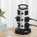 7/11/15 Ways Tower Socket Surge Protector Vertical Power Strip UK Plug Multi Outlets with 2 USB 2m Extension For Home Office