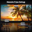 HOPVISION Beamer,Full HD 1080P,Bluetooth,4K-Unterstützung,Tragbar Mini Heimkino-Projektor,Kompatibel mit Smartphone/HDMI/USB/AV