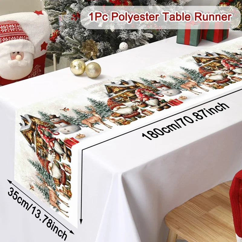 Christmas Table Runner Merry Christmas Decoration For Home Xmas Table Decor 2025 Navidad Notal Noel Ornament Happy New Year 2026