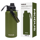 Stainless Steel Vacuum Insulated Water Bottle, Wide Mouth Sports Bottle, Leak Proof Lid with Cord