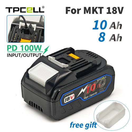 TPCELL New PD100W 8Ah/10Ah For MAKITA 18V with USB-C Connector 21700 Tabless cells Replacement Battery Power Tools Li-ion