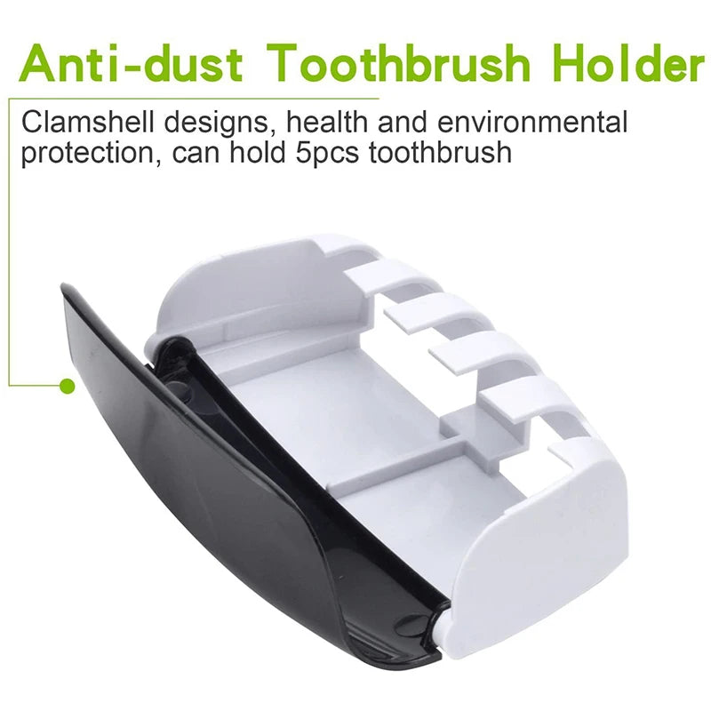 Automatic Toothpaste Dispenser, Toothbrush Holder Set, Dustproof and Sticky Suction, Wall-mounted Bathroom Toothpaste Squeezer