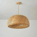 Bamboo Rattan Hand-Woven Pendant Light Boho Rustic Chandelier Beige Ceiling Light for Kitchen Island Dining Bedroom Living Room