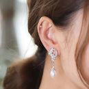 N Kronprinzessin mit 925 Sterling Silber vergoldeten Engelsflügeln 9-10MM Natur hochwertigen Süßwasserperlen Ohrhängern