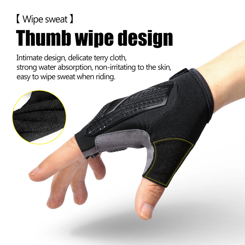 Half Finger Outdoor Cycling Anti Slip Anti Sweat Men Women Half Finger Gloves Breathable Anti Shock Sports Gloves