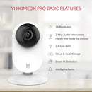 YI 2K Wifi Home Pro Camera 2pcs Kit with Night Vision IP Security Protection AI Powered Human/Sound Detection