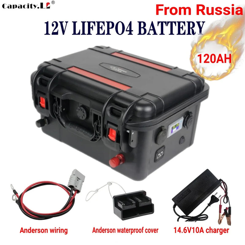 12V Lifepo4 Battery 100ah 120ah 200ah High Capacity Power Station Rechargeable Battery Pack with BMS for Outdoor Camping / Motor