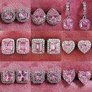 2026 Rosa Silber Farbe Zirkon Ohrstecker Für Frauen Ohrringe Mädchen Party Geschenk 1 Dollar Artikel Gothic kostenloser Versand y2k Schmuck Z7