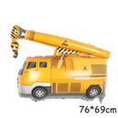 Cartoon Car Balloons Train Fire Truck Tank Engineering Car Tractor Aluminum Film Balloon Birthday Party Baby Shower Toy