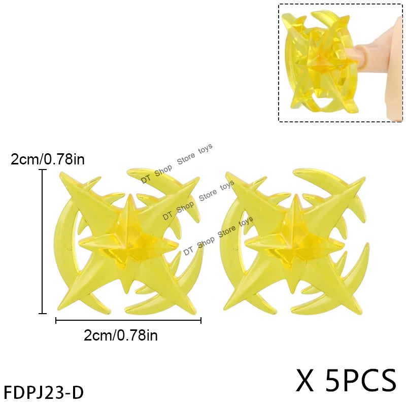 5PCS Cartoon Special Effects Pieces Arm Fist Wind Lightning Leg Flames Weapons Accessories Assemble Scene Bricks Kids for Toys