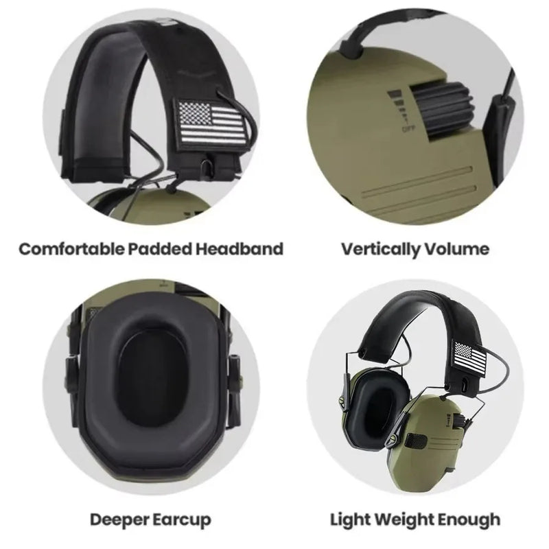 Original Military Tactical Electronic Shooting Earmuffs Outdoor Hunting Sound Pickup Noise Reduction Protection Hearing Headset