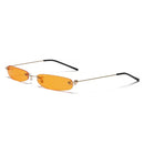 XaYbZc Narrow Sunglasses Men Rimless Summer 2025 Red Blue Black Rectangular Sun Glasses For Women Small Face Hot Selling