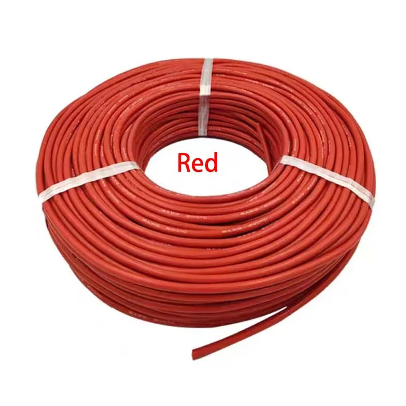 5M-50M Soft Silicone Power Cable 14 16 18 20 22 24 26 AWG Heat Resistant Electrical Wire Red Black For Car Battery LED Light