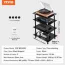 SucceBuy 4-Tier AV Media Stand Audio/Video Stand with Strengthen Tempered Glass Shevles for DVD Adjustable Media Storage Cabinet