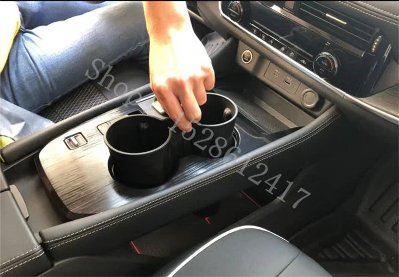 For Nissan X-trail T33 2021-2023 Central control water cup holder modified gear water cup slot frame limiter storage box