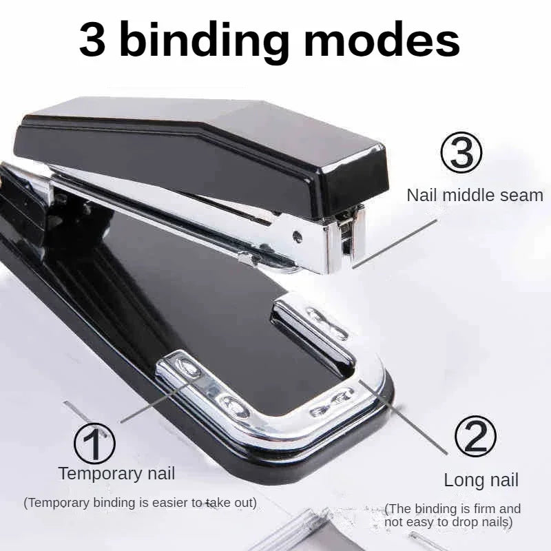 360 Rotatable Metal Heavy Duty Stapler Standard Long Stapler Stapling Use Staples Office Bookbinding Supplies Manual Binding