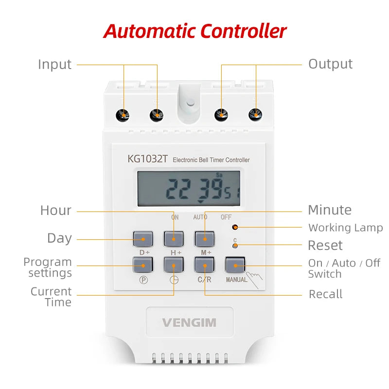 Automatic Electric Bell 220v School or Factory Bell Controller Ring Timer 2/3/4/6 inch Alarm Bell Apartment Call Doorbell