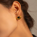 Uworld 18K vergoldeter Edelstahl Klassische ägyptische halbkreisförmige, fächerförmige Ohrringe für Damen Bijoux Femme Gala Geschenk