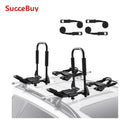 SucceBuy Kayak Roof Rack 2 Pairs J-Bar Soft Roof Rack Quick Folding Top Mount Tie Down Carrier kayak Surf Board Canoe Ski Board