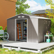 The Holdfast Shed | Outsunny 9 x 6 ft Galvanised Steel Garden Store