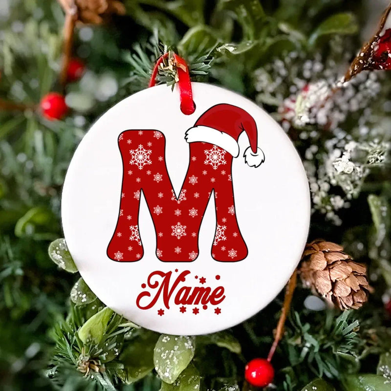 Personalized Christmas Ornament Custom Name Photo Prop Christmas Family Party Ceramic Ornament Xmas Keepsake Gift Drop Ornaments