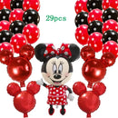 29Pcs Giant Minnie Mickey Mouse Head Foil Balloons Black Red Latex Balloon Kids Birthday Party Decorations Classic Toys Gift