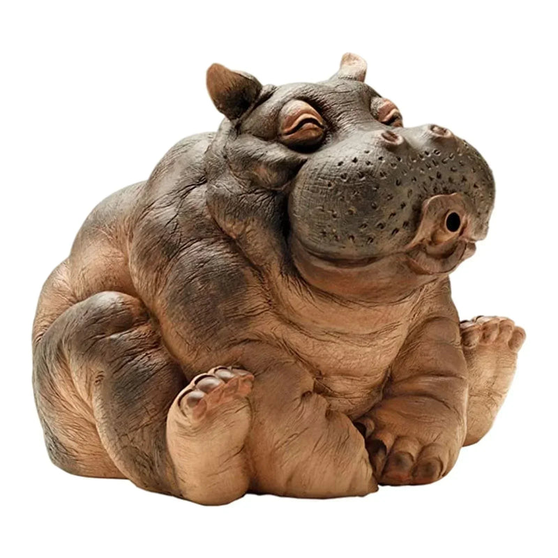 New Hippo Decor Pond Spitter Statue Hippo Garden Supplies Outdoor Animal Sprinkler Yard Patio Home Decoration House Sculptures