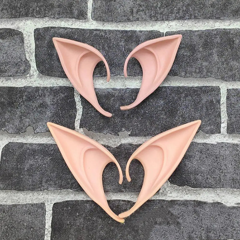 1Pair Elf Ears Latex High Simulation Soft Harmless False Angel Fairy Ear Party Props Halloween Christmas for Cosplay Accessories