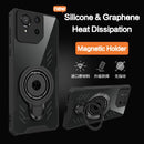 Silicone Cooling Phone Case for ASUS ROG 9 8 7 6 Pro Graphene Heat Dissipation Case Magnetic Stand Shockproof Cover