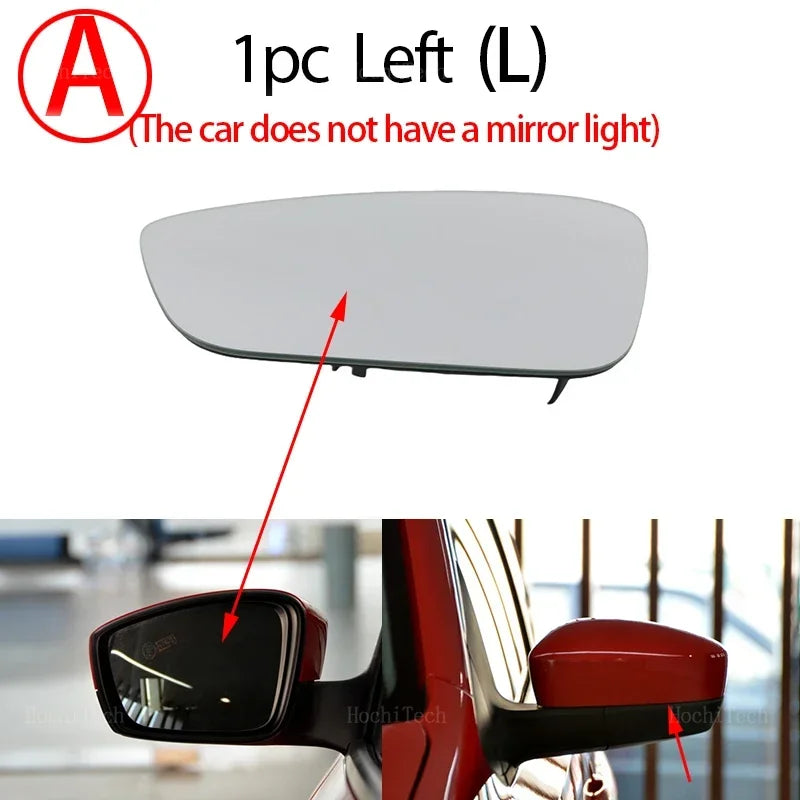 Left Right Rearview Side Wing Heated Durable Mirror Glass for Volkswagen VW Polo 5 MK5 6R 6C 2010-2016 Heated Side Mirror Glass