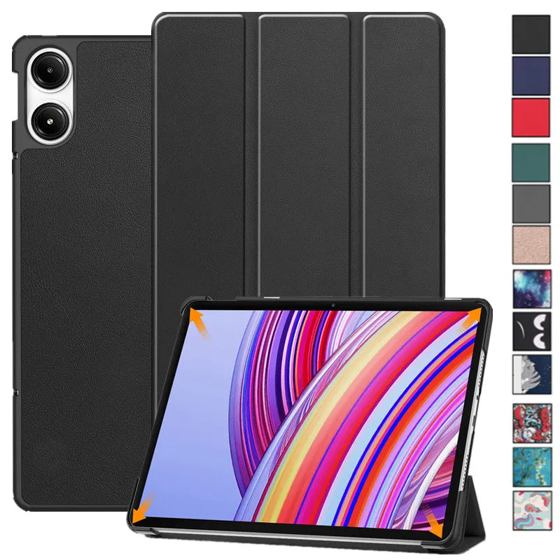 Slim Folding Stand PU Leather Case For Xiaomi Redmi Pad Pro / Poco Pad 12.1 inch Cover Hard Plastic Back Shell Funda Coque Capa