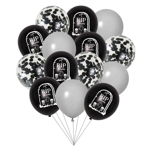 30tlg. "Death To My Twenties" Geburtstagsdeko, schwarze Konfetti-Ballons für Herren und Damen, Beerdigung der Zwanziger, Partyzubehör zum 30. Geburtstag